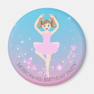 Pretty Ballerina girl Birthday Party Magnet