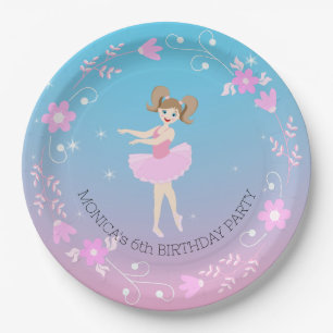 Pretty Ballerina girl Birthday Party Paper Plates