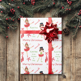 Pretty Ballerina Personalized Christmas Wrapping Paper