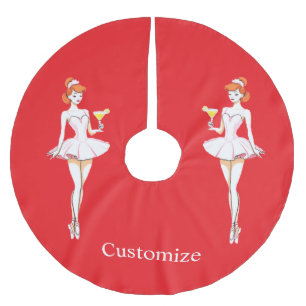 Pretty Ballerina Posing with Martini Thunder_Cove Brushed Polyester Tree Skirt