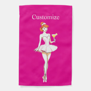 Pretty Ballerina Posing with Martini Thunder_Cove Garden Flag