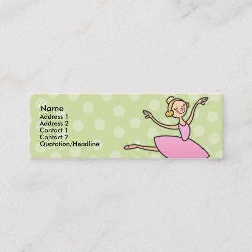 Customizable Pretty Ballerina Skinny Profile Cards Business Card
