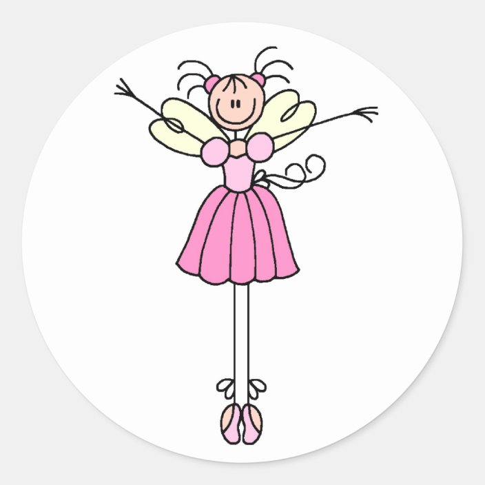 Pretty Ballerina Stick Figure Sticker | Zazzle.com