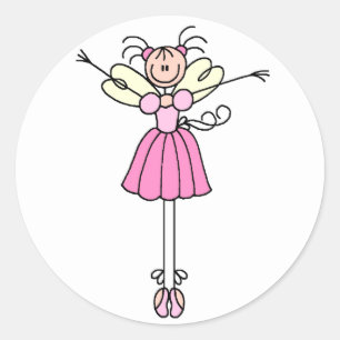 Pretty Ballerina Stick Figure Sticker