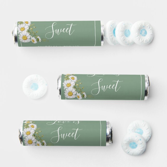 Pretty Basil Green & White Daisies Wedding   Breath Savers® Mints (Assorted)