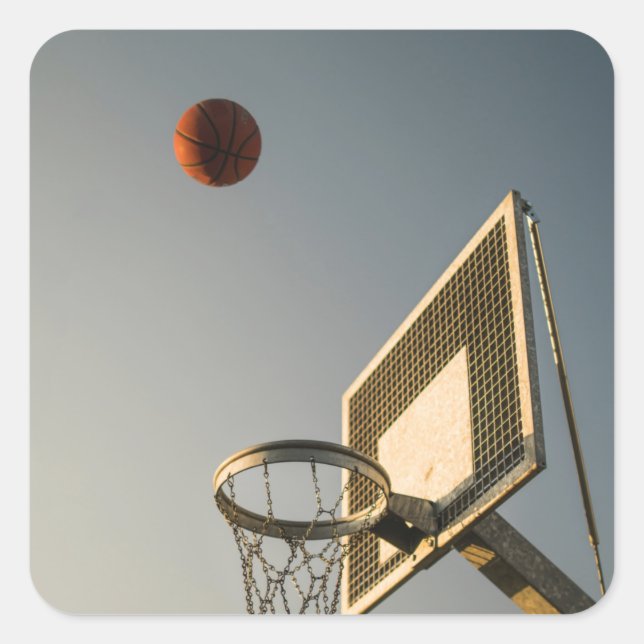 Pretty Basketball Gift Square Sticker (Front)