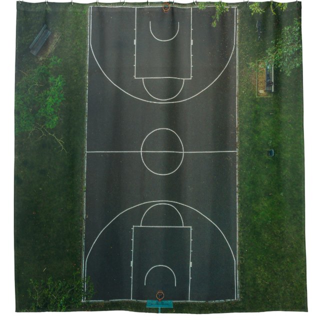 Pretty Basketball Shower Curtain (Front)