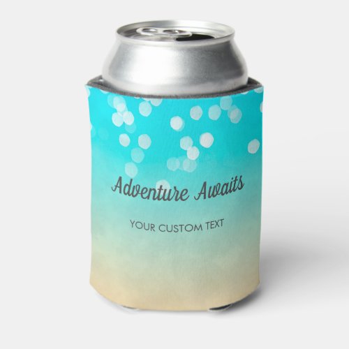 Pretty Beach Bokeh Can Cooler