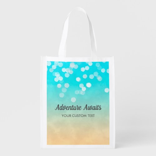 Pretty Beach Bokeh Grocery Bag