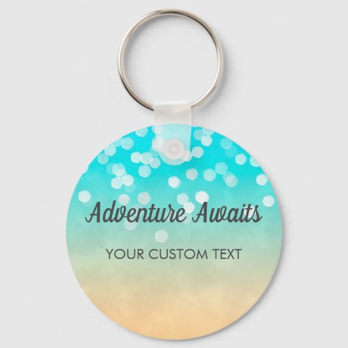 Pretty Beach Bokeh Keychain