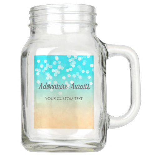 Pretty Beach Bokeh Mason Jar