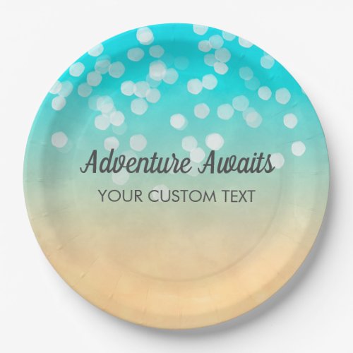 Pretty Beach Bokeh Paper Plates