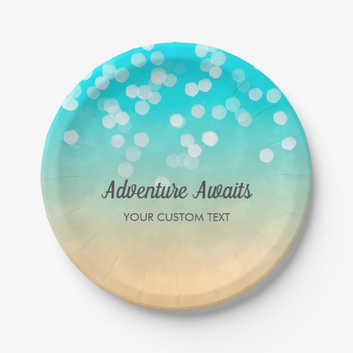 Pretty Beach Bokeh Paper Plates