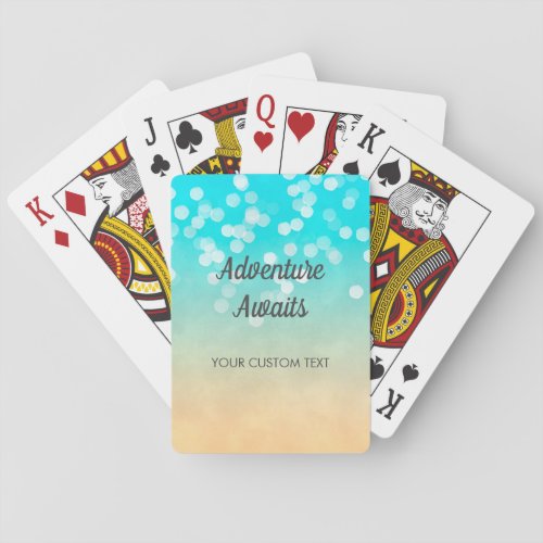 Pretty Beach Bokeh Poker Cards