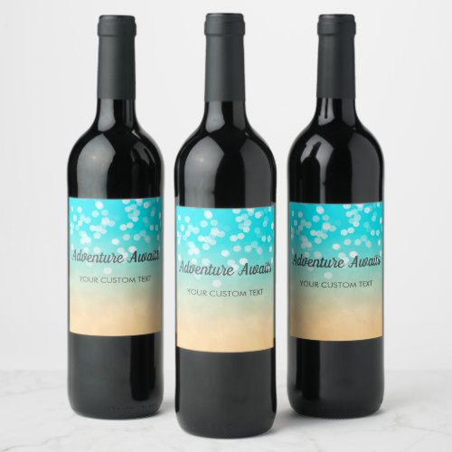 Pretty Beach Bokeh Wine Label