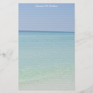 Pretty Beach Custom Lined Stationery