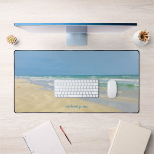 Pretty Beach House Personalized Coastal Photograph Desk Mat