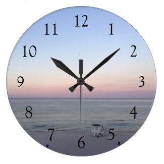 Pretty Beach Sunset Large Clock