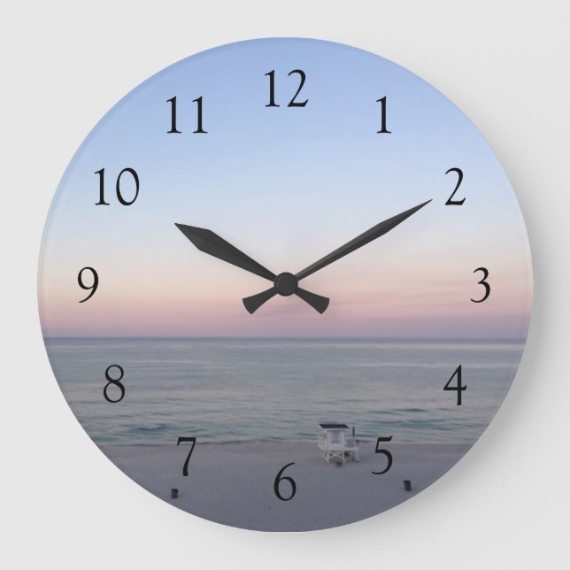 Pretty Beach Sunset Large Clock (Front)
