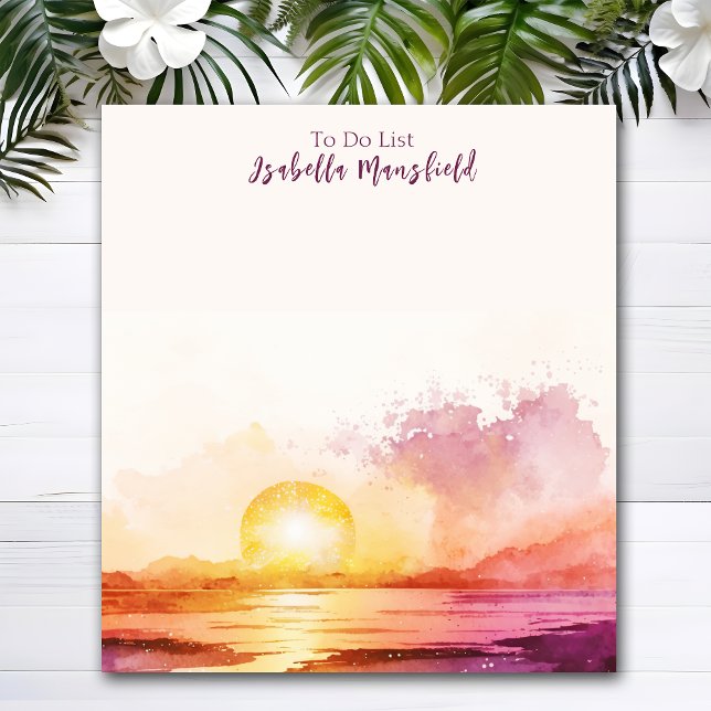 Pretty Beach & Sunset Themed "To Do List" Notepad (Creator Uploaded)