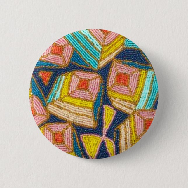 Pretty Beaded Art Deco Design Button (Front)