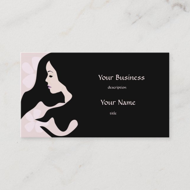 Pretty Beautiful Woman Beauty Business Card 2 (Front)
