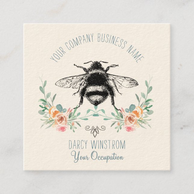 Pretty Bee Floral Business Card (Front)