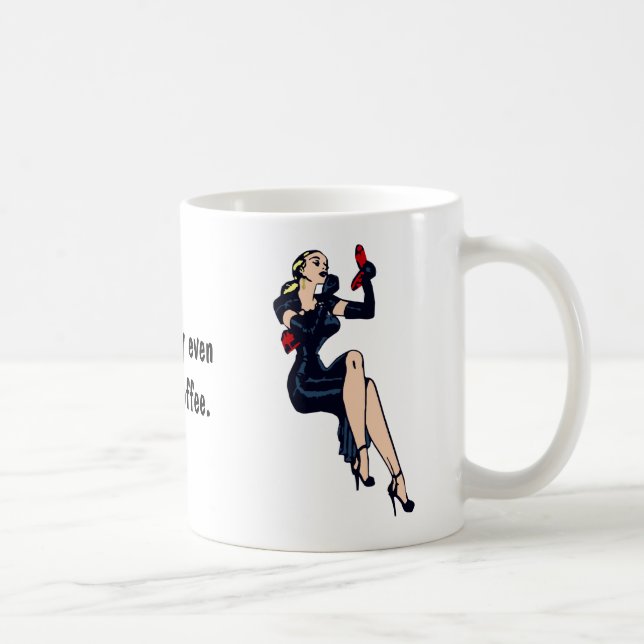 Pretty Before Coffee Blond Retro Glamor Girl Pinup Mug (Right)
