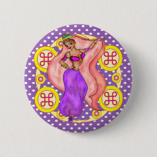 Pretty Belly Dancing Girl Pinback Button