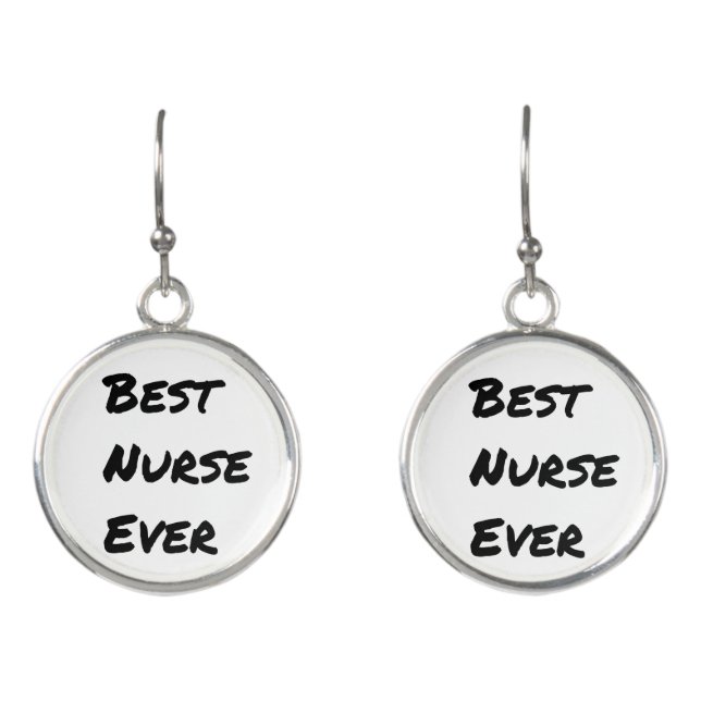 Pretty Best Nurse Ever Earrings (Front)