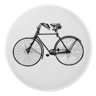 Pretty bike bicycle  knob drawer pull black white