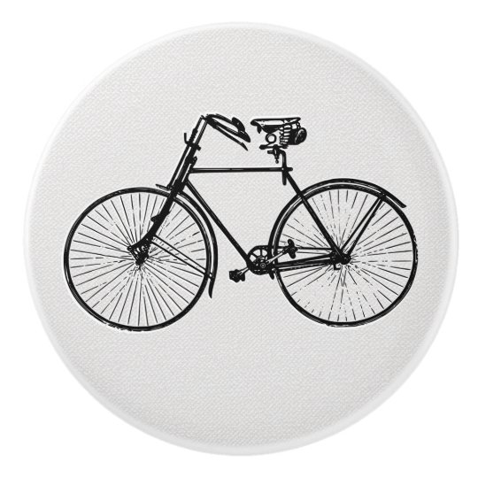 Pretty Bike Bicycle Knob Drawer Pull Black White Zazzle Com