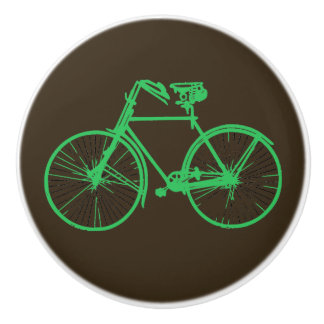 Pretty bike bicycle knob drawer pull browm green