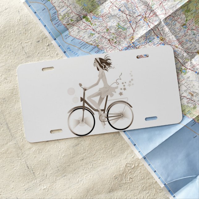 ***PRETTY BIKE RIDER'S *** LICENSE PLATE (In Situ)