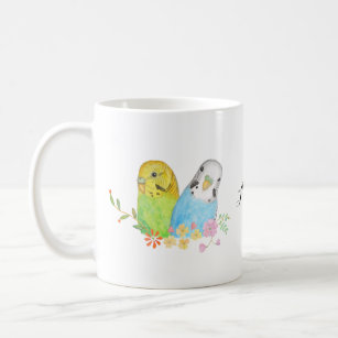 Pretty Bird Budgie Parakeet Parrot Custom name Coffee Mug