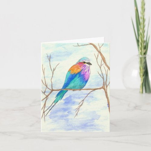 Pretty Bird Lilac Breasted Roller Watercolor Art Card