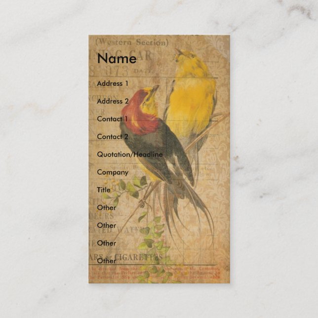 Pretty Birds Business Card (Front)