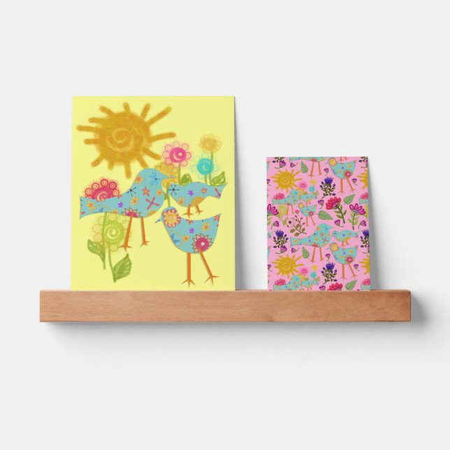 Pretty Birds Cute for Children Personalize Picture Ledge (Front)