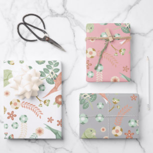 Pretty Birds & Flowers Wrapping Paper Sheets