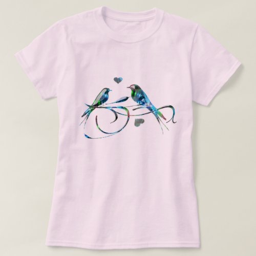 Pretty birds in love_graphic design T_Shirt T_Shirt