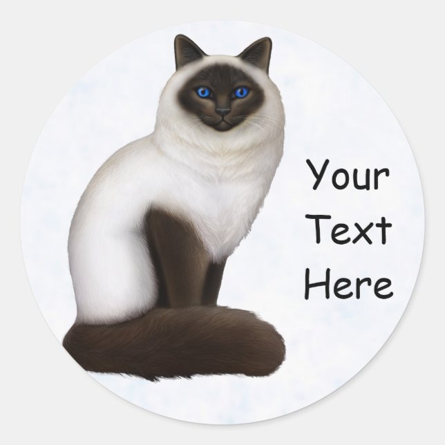 Pretty Birman Kitty Cat Customizable Sticker (Front)