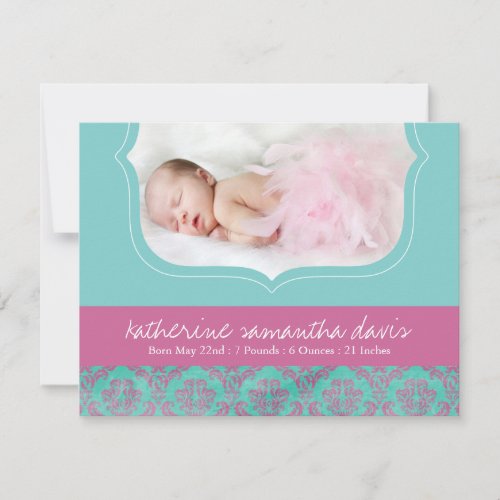 Pretty Birth Announcement Photo Card