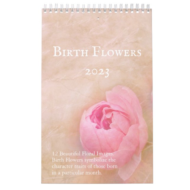 Pretty Birth Flowers 12 month Calendar (Cover)