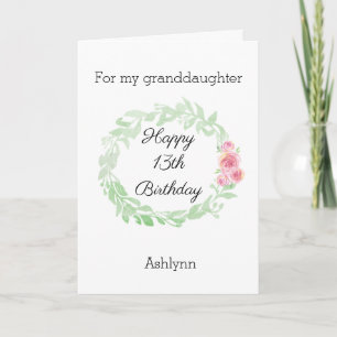 Pretty Birthday Granddaughter Card