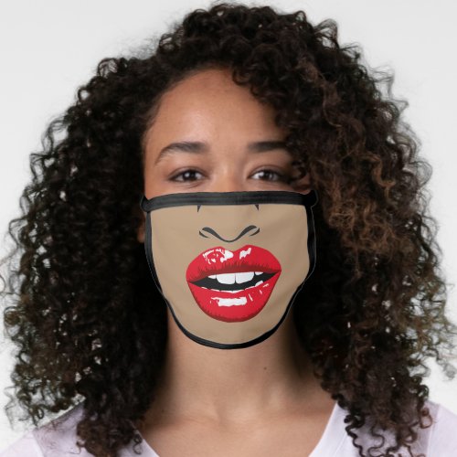 PRETTY BLACK _AFRICAN AMERICAN GIRL FACE MASK