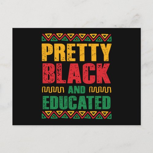 Pretty Black And Educated Black History Month Announcement Postcard