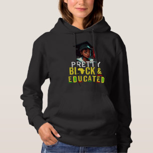 Pretty Black and Educated Kids Youth Girl Black Af Hoodie