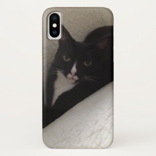 Pretty black and white kitten cat iPhone XS case