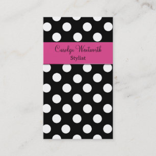 Pretty Black and White Polka Dot Business Card