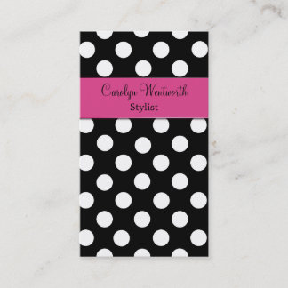 Pretty Black and White Polka Dot Business Card